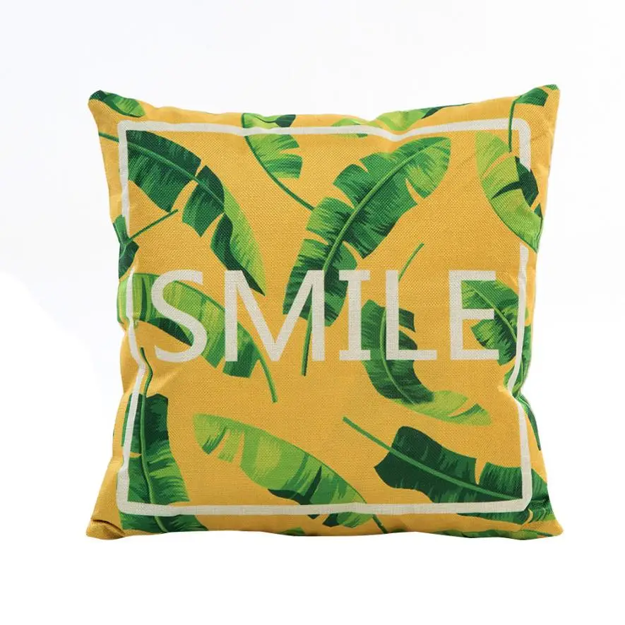 

MUQGEW print Flowers Grass Pattern Back Cushion Pillow Sofa Waist Throw Cushion Home Decor Home Cushion
