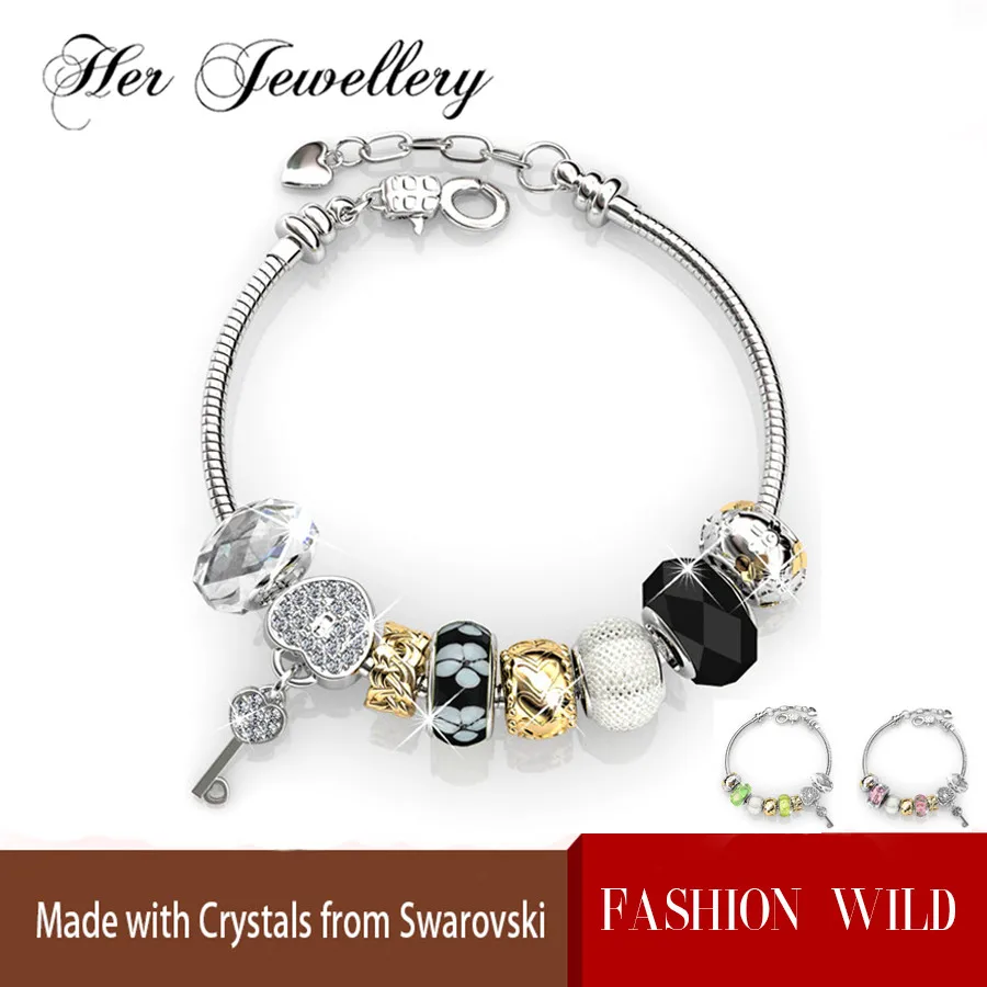 Ее ювелирный браслет femme 3 цвета для женщин подарок сделан с кристаллами от Swarovski
