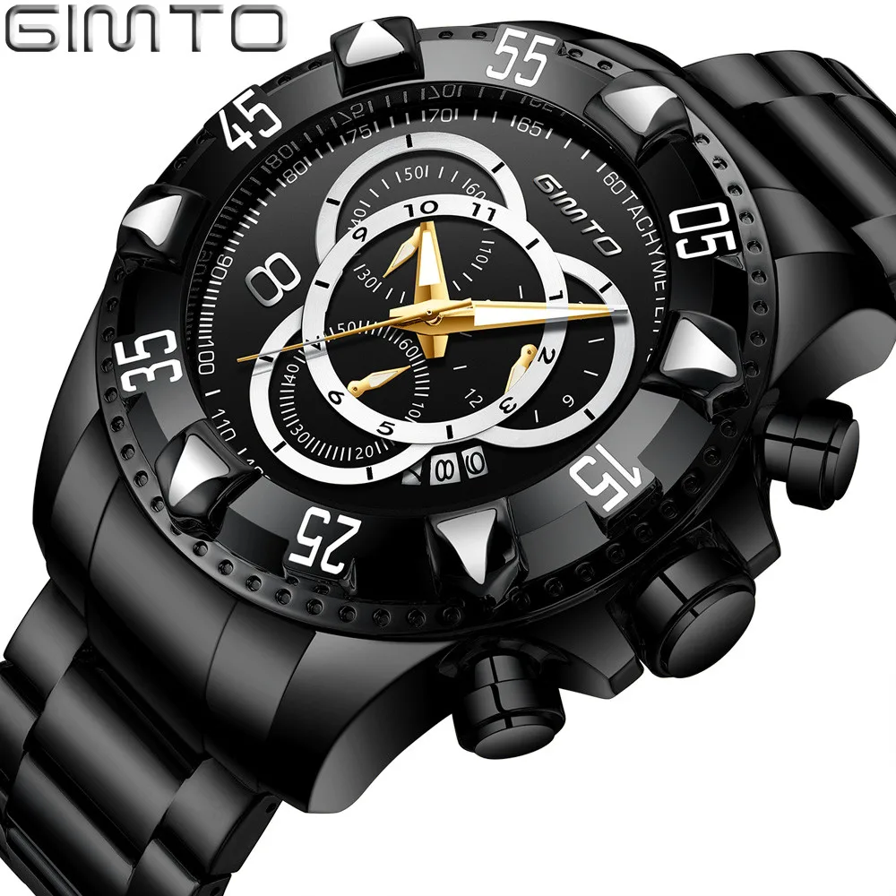

GIMTO 2018 Creative Men Watch Luxury Brand Quartz Calendar Male Watches Military Chronograph Waterproof Clock Relogio Masculino