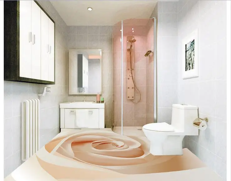 ФОТО 3D wallpaper custom mural pvc bathroom floor painting Atmospheric contracted a rose self-adhesion floor wallpaer