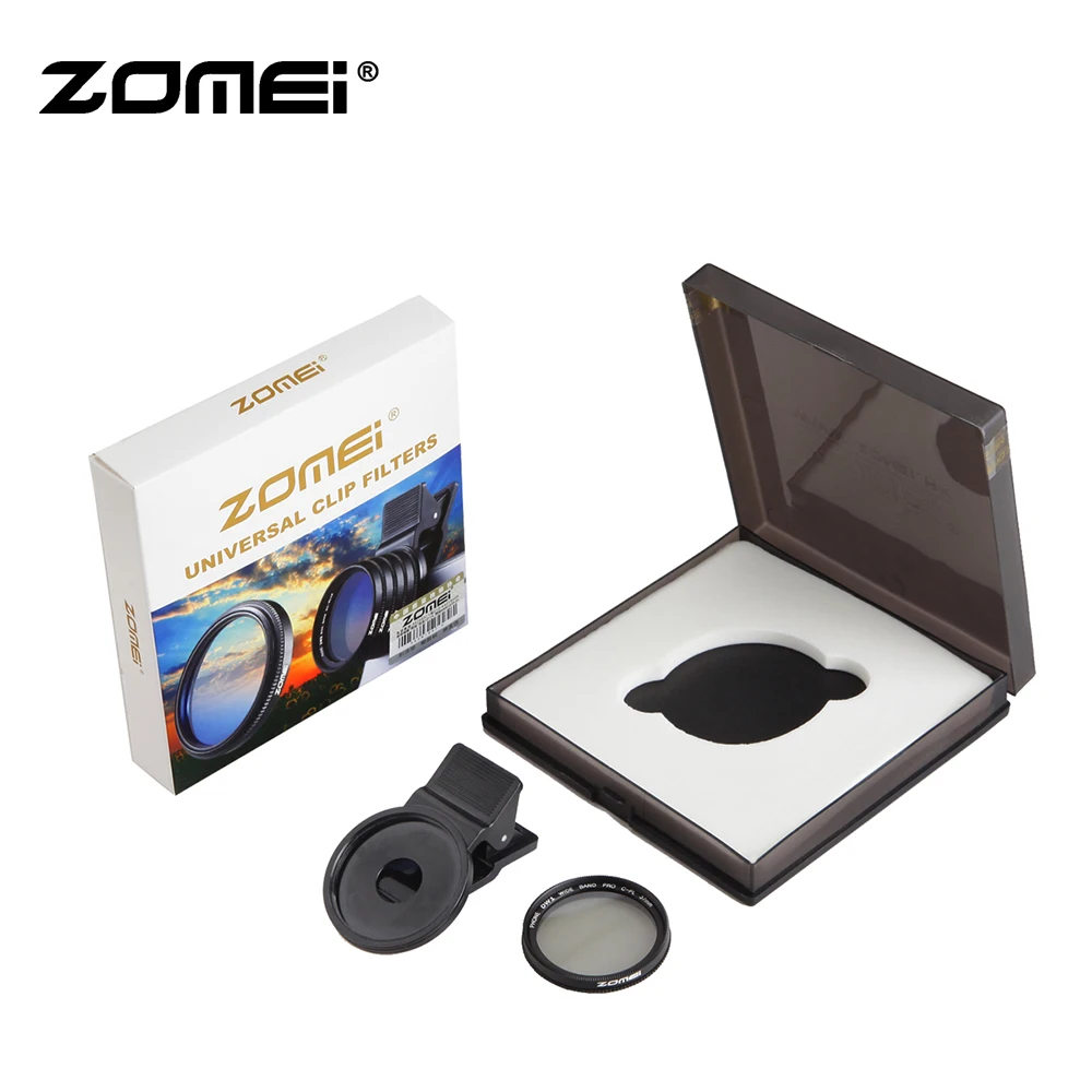 

Zomei Original 37MM HD CPL Lens Glass Filter Professional Cell Phone Camera Filter for iPhone cellphone universal filter + Clip