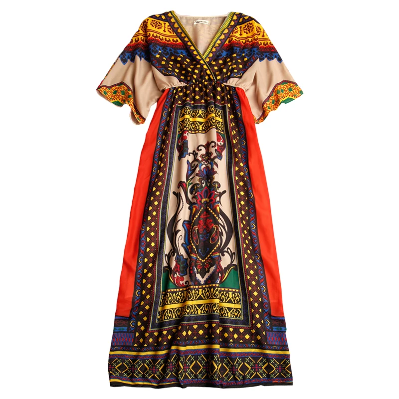 Ethnic print maxi dress