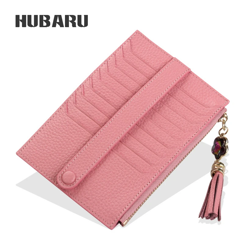 

HUBARU Fashion Simple Ultra-thin Design Women New Multi-function Leather Card Wallet Multi-Card Holder Bill Pocket Female Purse