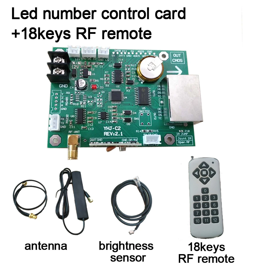 

led number control card 18keys RF remote led display control card led signs main boards