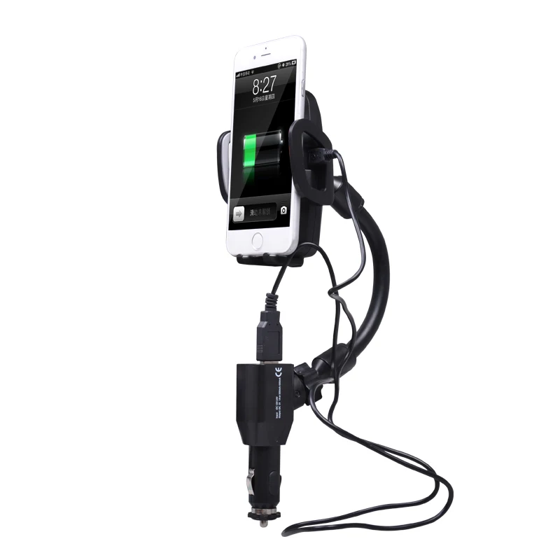 Car charger holder Universal Mobile Phone Holder Dual USB Charger