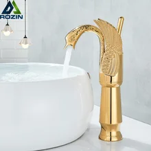 Лебедь форма GoldenBasin раковина кран столешница для ванной комнаты центральный смеситель кран хром одной Ручкой Лебедь холодная горячая вода кран