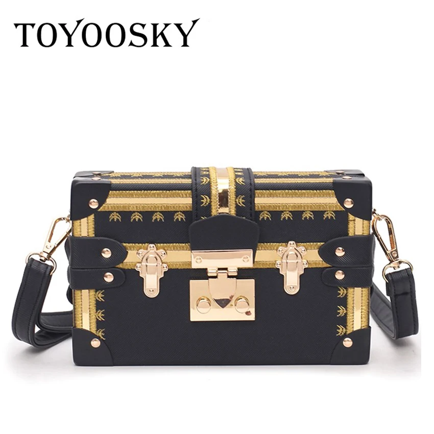 TOYOOSKY خمر حقائب مخلب الرجعية النساء حقيبة ساع المغطاة بألواح مربع حقيبة برشام Crossbody حقائب كتف حقيبة يد صغيرة محفظة