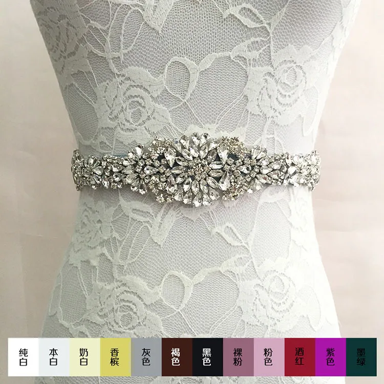 

2016 hot Luxury Elegant Women Crystal Rhinestones Sash Belt Wedding Bridal Sash Pearl Beading Handmade Wedding Accessories