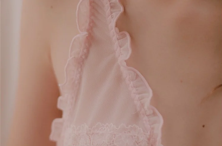 Белая, черная, розовая кружевная шифоновая ночная рубашка, сексуальное женское летнее экстремальное искушение, Прозрачное нижнее белье с стрингами