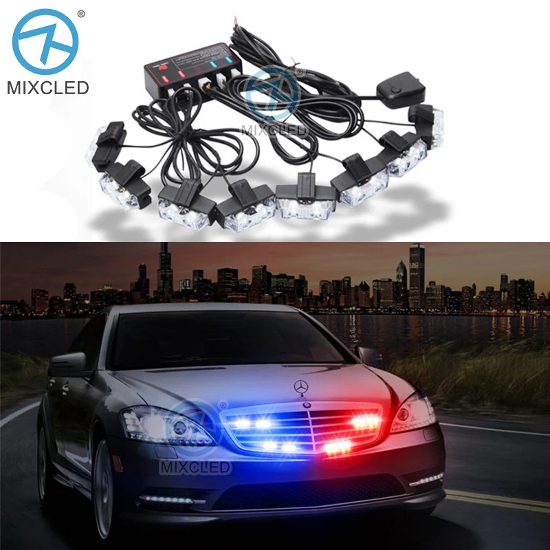1set 8 In1 Led Strobe Lamp Led Ambulance Police Light Car