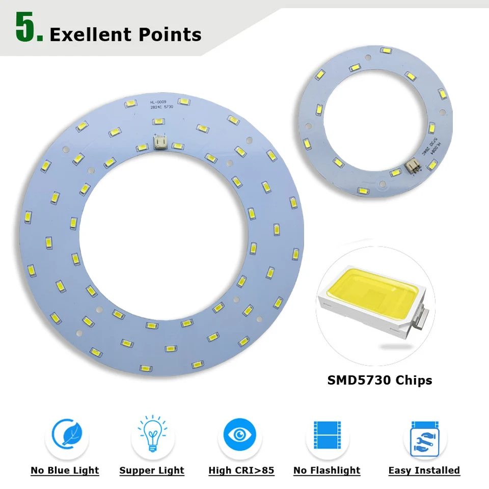 UMAKED SMD5730 LED PCB 18 Вт 24 36 круглый потолочный светильник Замена лампового светильника