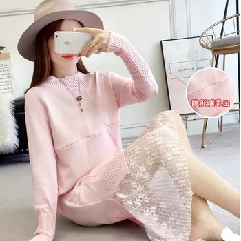

Maternity Dresses Nursing Dress Autumn Winter Pregnancy Clothes for Pregnant Women Dresses Breastfeeding Maternity Clothing 2018