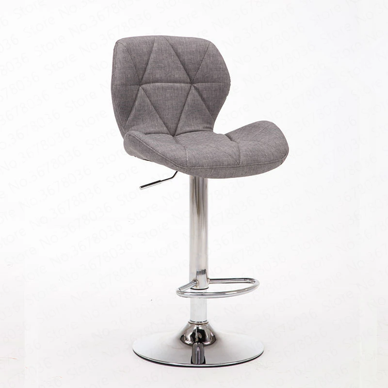 Dining Stool Single Stainless Steel Round Stool Leather Bar Chair Rotating Lift Backrest Home Fashion Creative Beauty Swivel