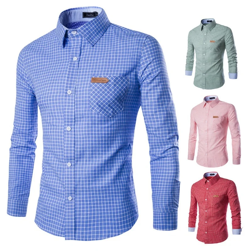 ZOGAA 2019 новые мужские рубашки стенд для одежды с воротником длинным рукавом