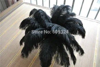 

FREE SHIPPING 100 pcs 12-14inch Prefect BLACK Ostrich Feather plume for party Wedding Decoration Eiffel Centerpieces