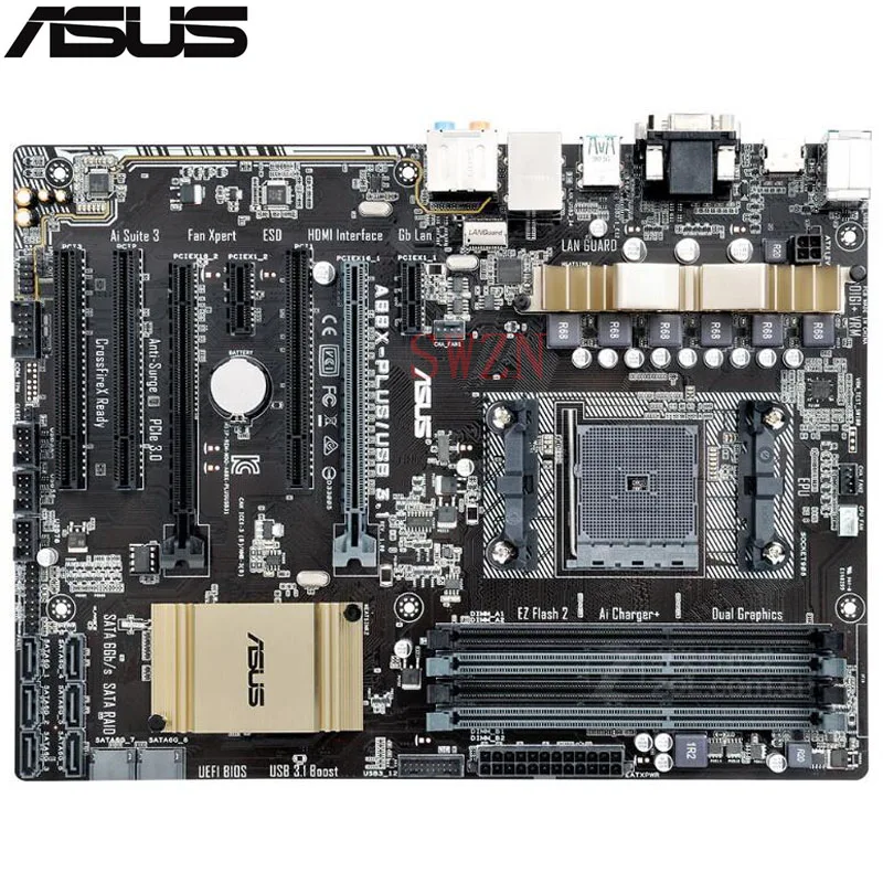 

original New Desktop motherboard For ASUS A88X-PLUS/USB3.1 A88X Socket FM2+ 4*DDR3 support 64G 8*SATA III ATX