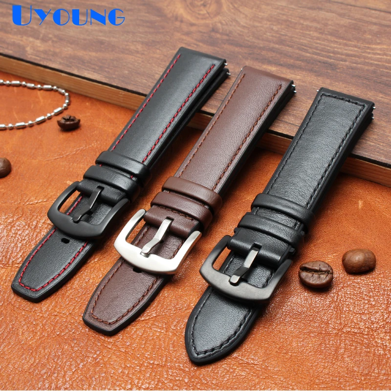 

Silicone bottom genuine leather watchband 22mm strap smart watch bracelet mens wristwatches band for huawei Watch 2 pro band