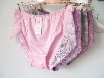 

Milk silk Lace Plus big size Women quality panty Panties colors 44 Breathable high elastic mid rise 2018 new briefs