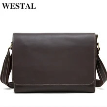 WESTAL Crazy Horse Hombres Del Cuero Genuino Bolso de Los Hombres Bolsa de Mensajero de Los Hombres Bolsos de Hombro Bolsos Crossbody de Cuero Hombre Bolso de la Cartera