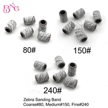 BnG 100 шт шлифовальных лент для ногтей износостойкая пилка 80#120#150#240# инструмент для маникюра и педикюра Сменные сверла для ногтей