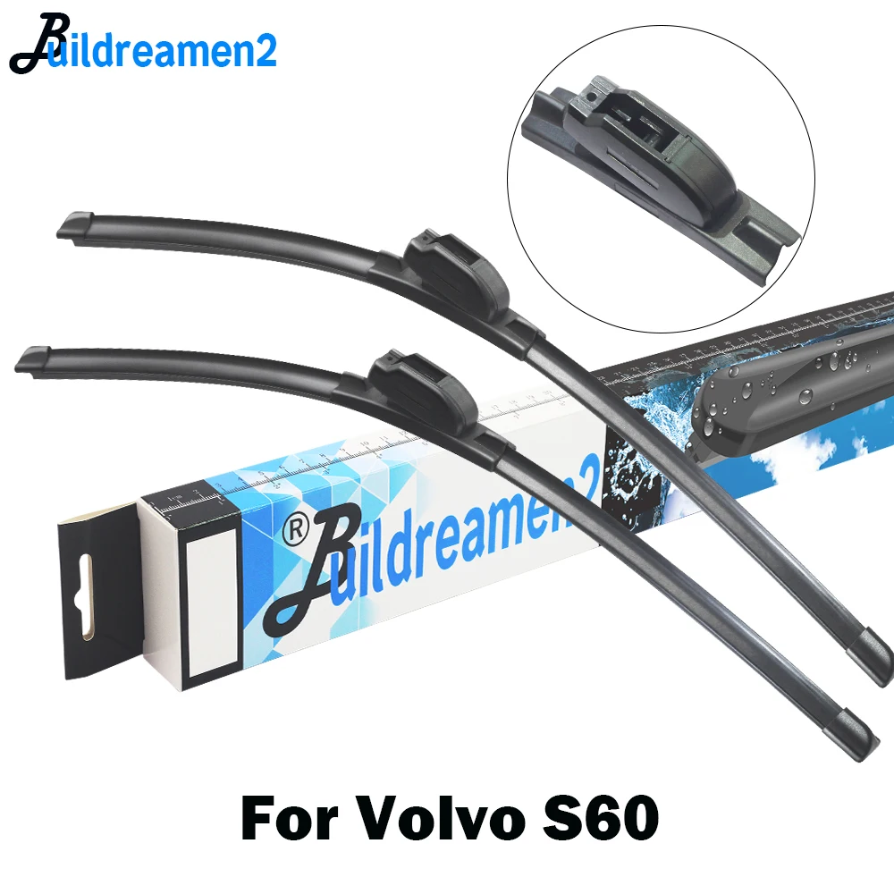 

Buildreamen2 2 Pieces Car Wiper Blade Front Windscreen Rubber Wiper For Volvo S60 2000-2018