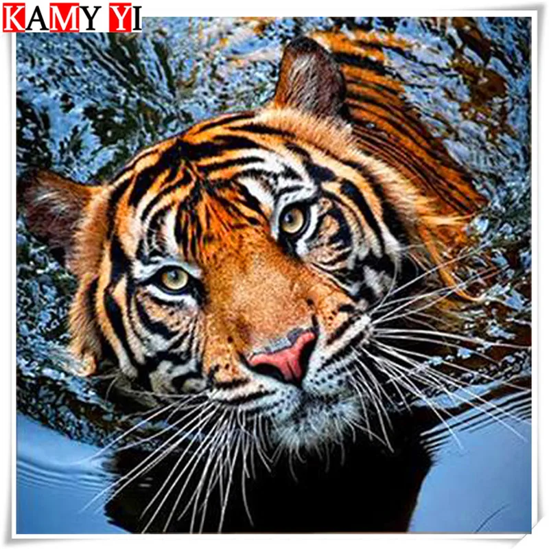 Full square 5D Diy Daimond Painting Cross-stitch Siberian Tiger 3D Diamond Painting Round Rhinestone Painting Embroidery Diamant
