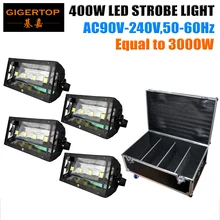 ATA Shock Mount Rack Road Flight Tour Case Packing Professional Stage Strobe Lighting 4 x 100W White Led 400W Power Equal 3000W