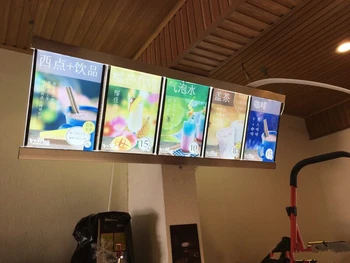 

2PCS Ultra Bright Fast Food Store LED Menu Display Systems,Restaurant Aluminum Frame LED Illuminated Menu Panels 600x2000MM