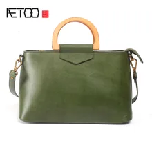 AETOO Ретро комплект с юбкой на плечо воротник шоколадная конфетная сумка кожаная сумочка