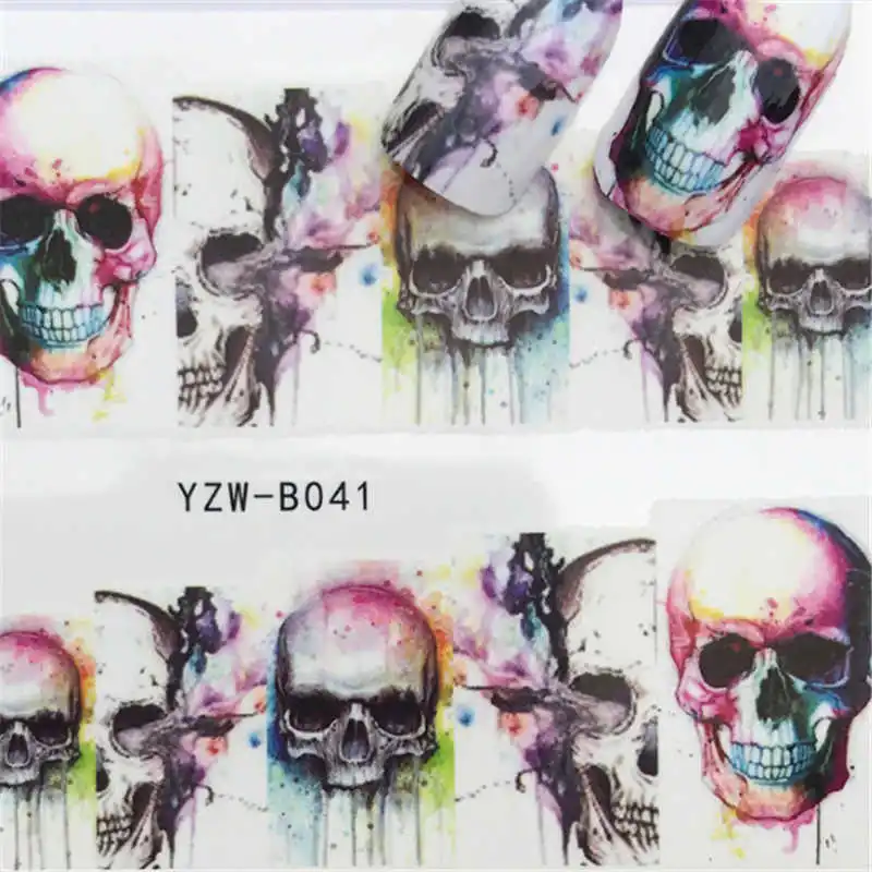 

Skull Set Of Stickers For Nails Manicure Decoracion Water Decal Nail Art Tips For Design Water Slide Decal Stickers On Nails