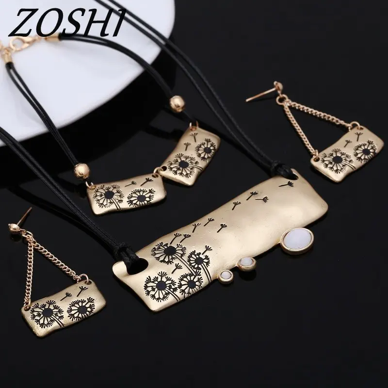 

ZOSHI 2017 Hot Fashion jewelry Set Wholesale Dandelion Cave Women Fashion Wedding Bridal Jewelry Sets Party Gif