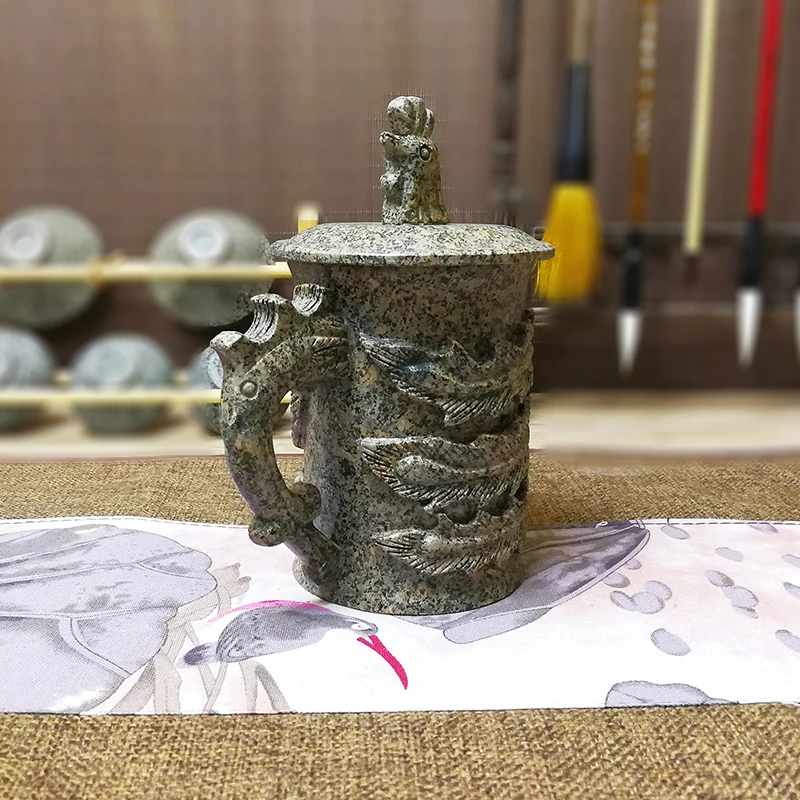 420cc бутик долголетие Феникс кружка натуральный медицинский камень резьба чайная