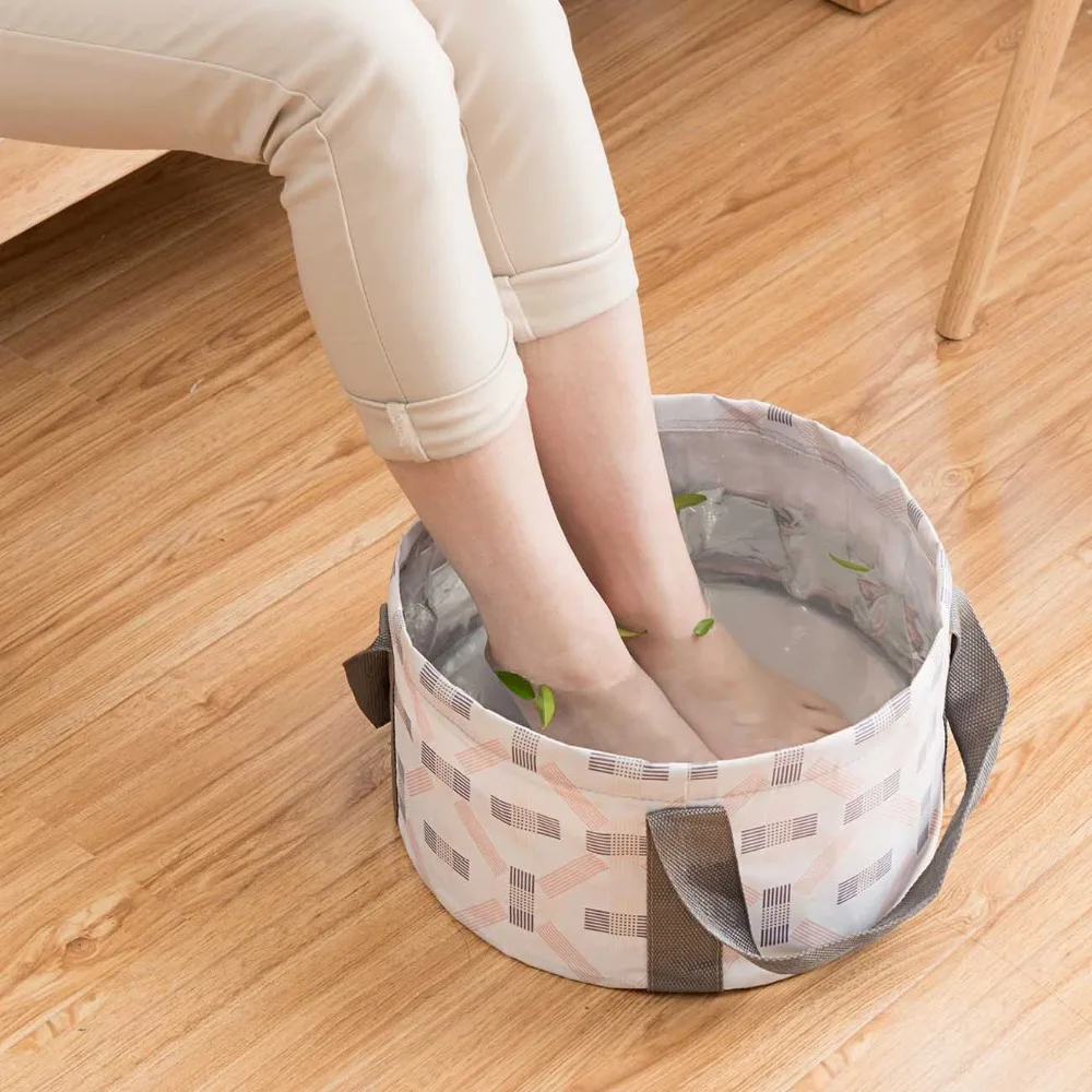 

OTHERHOUSE Portable Washbasin Foot Bucket Outdoor Travel Camping Foldable Basin Water Pot Foot Bath Folding Washing Bag Box Case