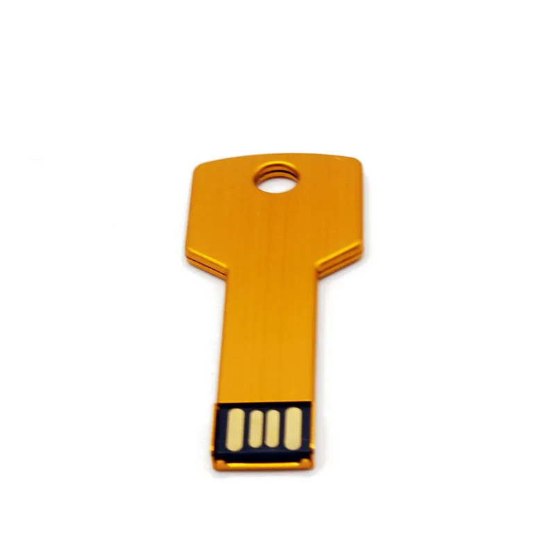 YELLOW SHANDIAN, Пользовательский логотип, USB флеш-накопитель, 4 ГБ, 8 ГБ, 16 ГБ, 32 ГБ, металлический накопитель, флешка, карта памяти, форма ключа - Цвет: YELLOW
