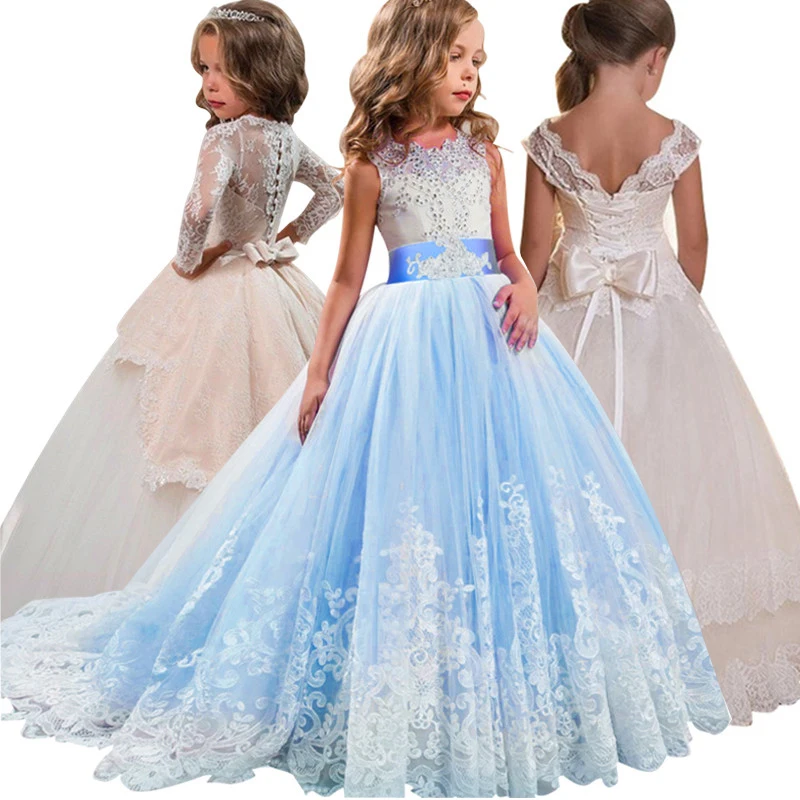 Flower Girls Dress for Wedding Children Evening Princess Party Pageant Long Gown Kids Dresses Formal Clothes 8 14 Year | Детская одежда