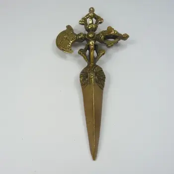 

oriental superb china handwork copper carved figure Exorcism statue