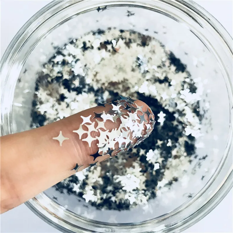 Ультратонкая ЭО-дружественная блестка из ПЭТ 4 мм Лазерная Звезда блестки для ногтей блестки 3D дизайн ногтей маникюр материал украшение 8 г