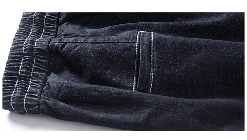 Летние шорты до колена повседневные Стрейчевые джинсы для мужчин черные боковые карманы большие размеры S M L XL XXL XXXL 4XL 5XL 6XL