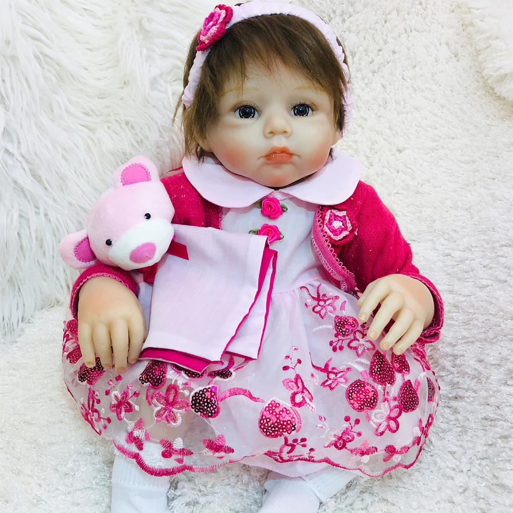 OtardDolls 20 дюймов кукла новорожденного ребенка мягкие виниловые силиконовые реалистичные куклы reborn baby платье принцессы игрушка для детей подарок на день рождения