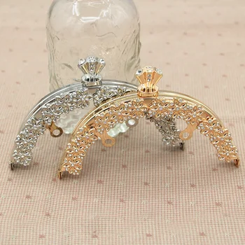 

12 CM Crystal On Surface Metal Purse Frames Coin Clasp DIY Handbag Accessories Obag Handle Wholesale Bag Hanger Obag Handle