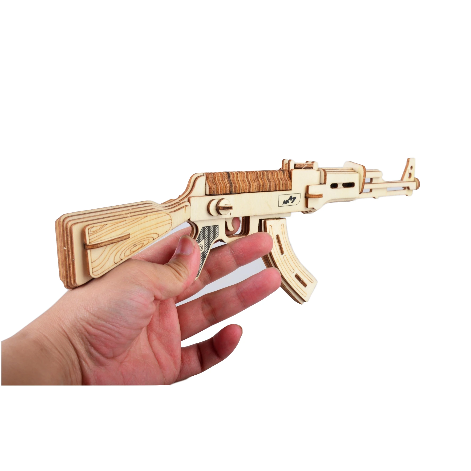 3D пазл деревянные игрушки лазерная резка пистолет AK47 сделай сам набор для сборки