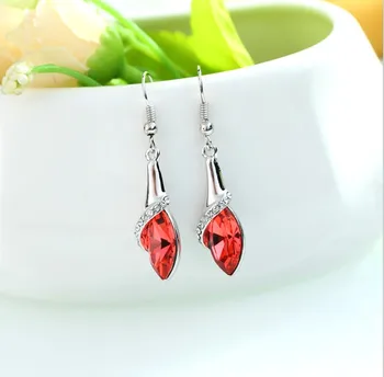 

2020 NEW 925 silver Jewelry Authentic Austria teardrop shaped crystal earrings crystal from Swarovskis Ladies Fashion Earrings