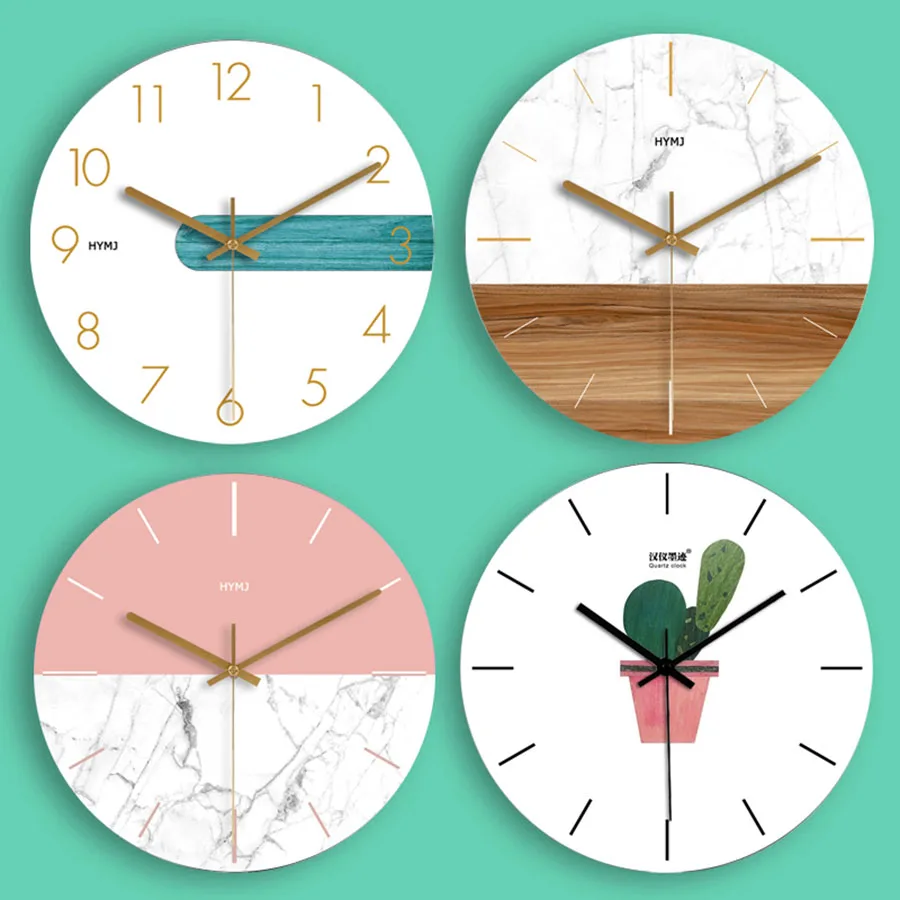 Fresh Plants Wall Clock Modern Design Retro Home Decor Decorations Living Room Wall Clock Digita Wall Watches Home Decor 50Q148