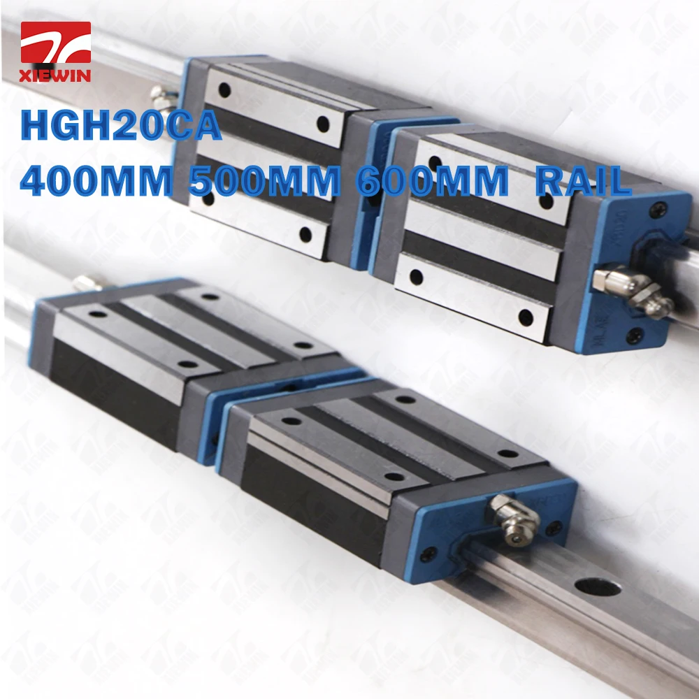 

HGR20 Linear Guideway 2 pcs Rail 400mm 500mm 600mm with 4 PCS HGH20CA Slider Block carriages for CNC Parts