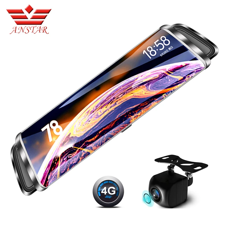 Цена ANSTAR 4G Android Dashcam Full HD 1920x1080 Зеркало DVR Автомобильный рекордер Wifi ADAS font b GPS b font Dash камера 10 IPS сенсорный экран автомобильный видеорегистратор