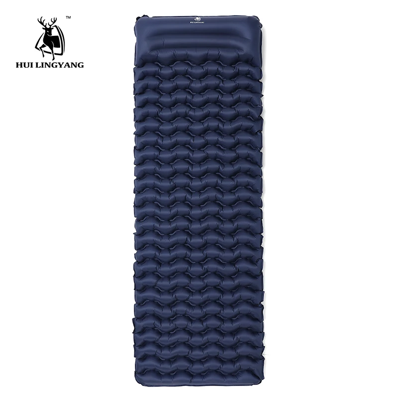 خفيفة في الهواء الطلق نفخ وسادة النوم التخييم حصيرة النايلون TPU وسادة النوم المحمولة فراش مع وسادة