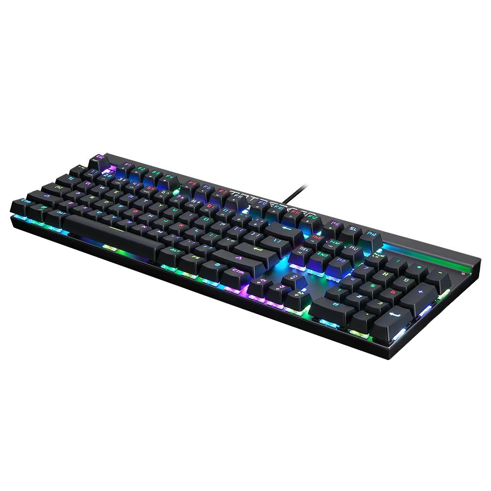 

MOTOSPEED CK103 Mechanical Keyboard 104 Full Keys No Conflict Gaming Keyboard Customize RGB Backlit , Anti-ghosting Keys