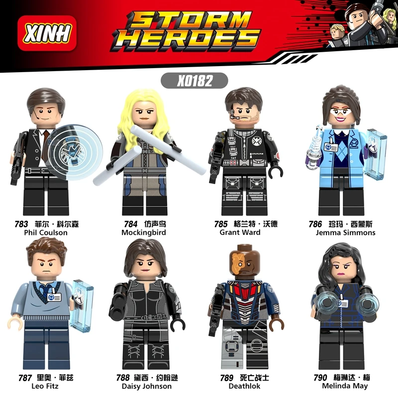 

X0182 Building Blocks Single Sale Super heros Mockingbird Grant Ward Phil Goulson Jemma Simmons Leo fitz Daisy Johnson Toys