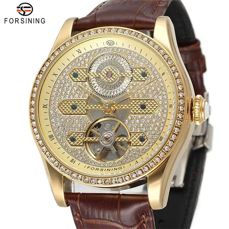 

FORSINING Watch Unique Skeleton Mechanical Watches Men Genuine Leather Band Automatic Watch Luxury Brand Clock Relojes Hombres