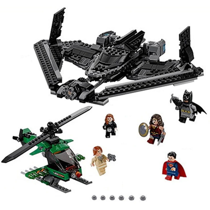 

Batman Chariot Super Heroes of Justice Sky High Battle Superman Building Blocks Marvel Model Toys Compatible Legoe